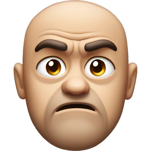 Grumpy but wistful face emoji