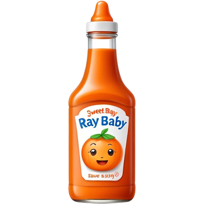 Sweet Baby Ray’s sauce brand bottle, orange color emoji