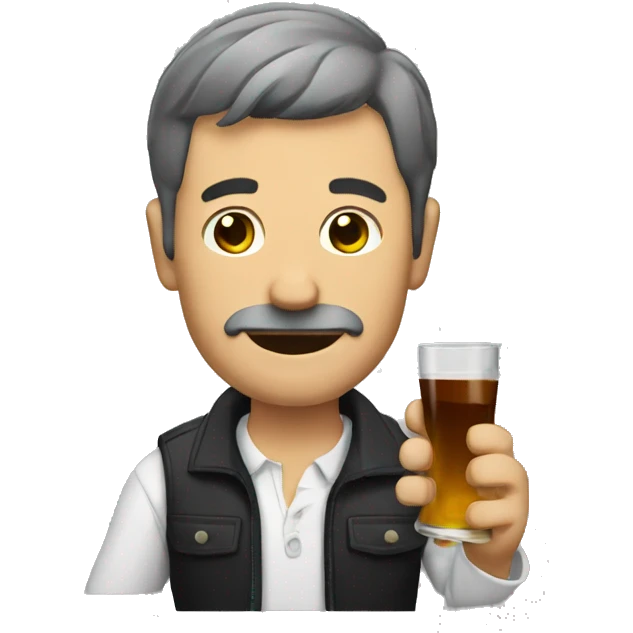 a man with booze emoji
