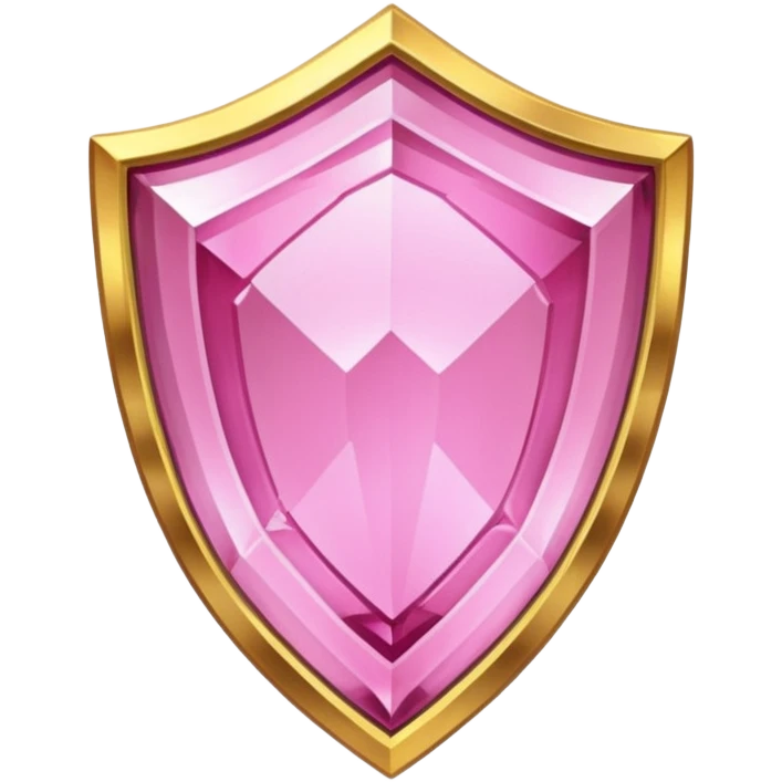 Pink crystal shield golden border emoji