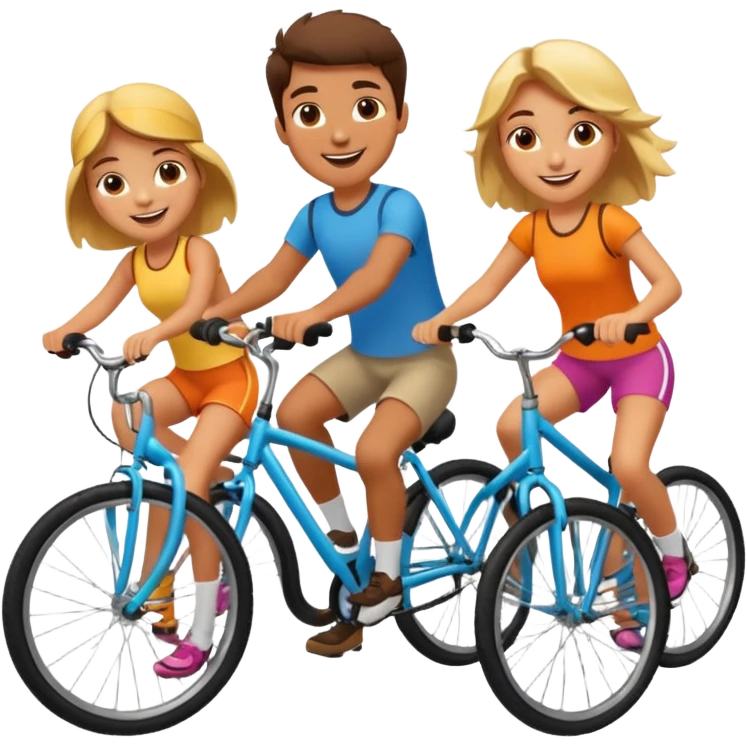 3 friend ride bike emoji
