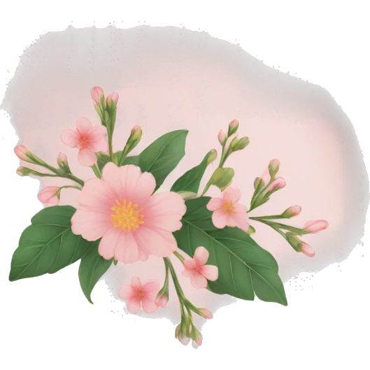 Light pink floral serving tray emoji