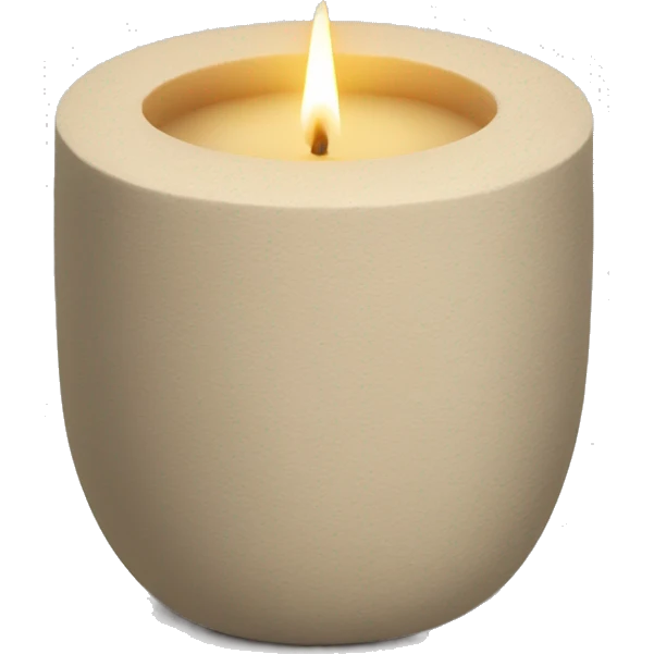 candle in beige concrete ridged vessel emoji