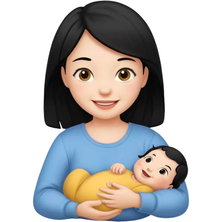 girl black hair baby emoji