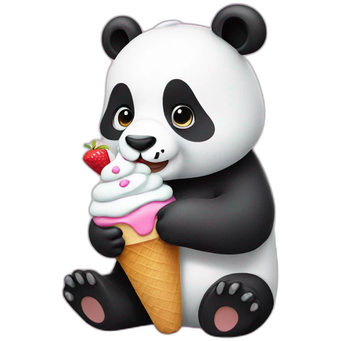 Panda eating ice cream emoji