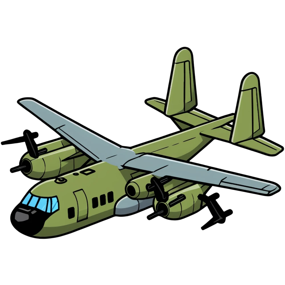 AC-130 gunship military aircraft with cannons emoji