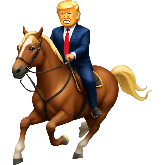 A picture of Trump riding a horse  emoji