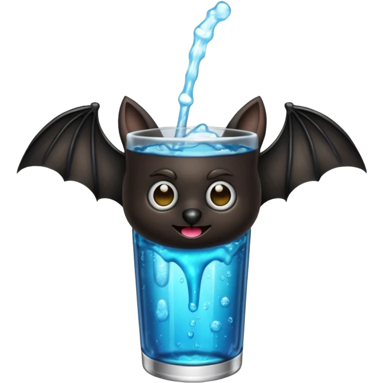 black bat drinkig sprite emoji