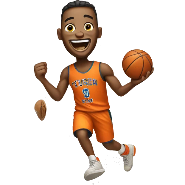 Laughing basketball player emoji