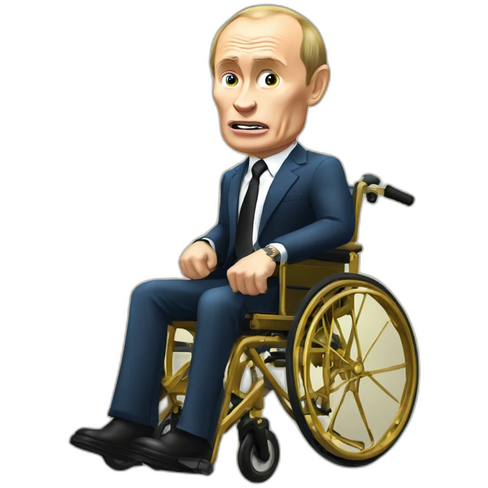 furious vladimir putin monke rides gold wheelchair emoji