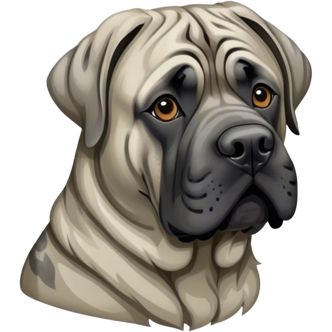 silver brindle coat english mastiff emoji