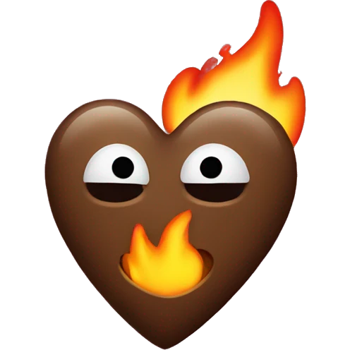 poo emoji + fire heart emoji