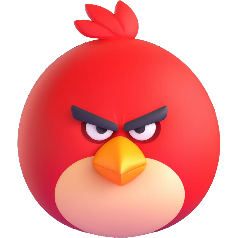 red angry bird emoji