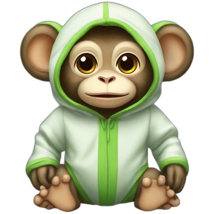 baby monkey in a frog costume  emoji