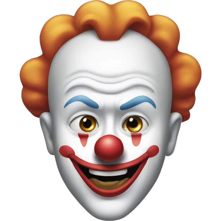downwards face taking off clown face emoji