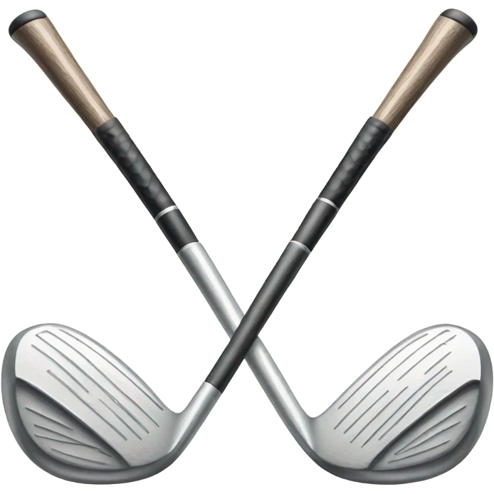 Hand drawn Golf logo of 2 crossed golf clubs  emoji