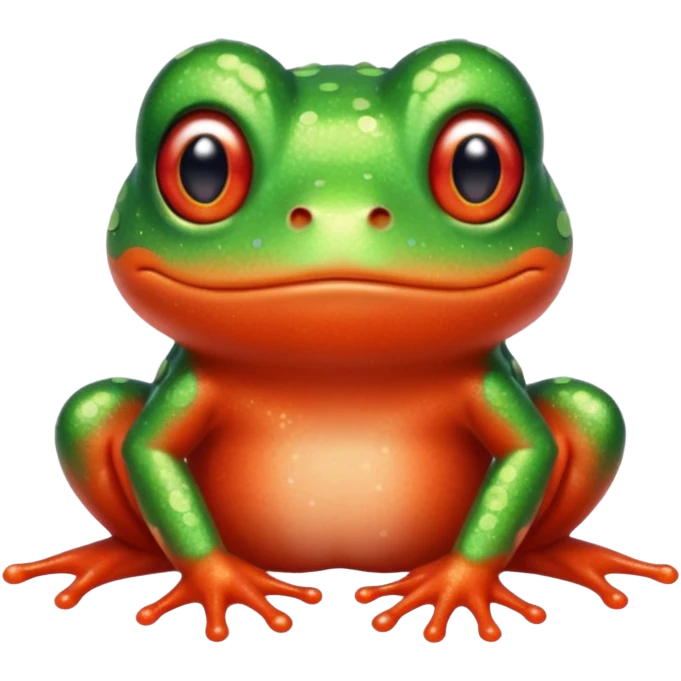 Frog Cute Red Glitter emoji