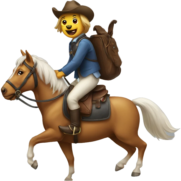 dog riding a horse emoji