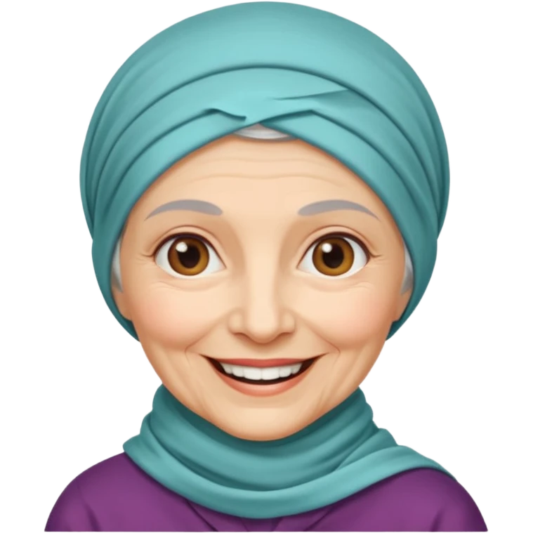 yaşlı beyaz tenli başörtülü teyze emoji