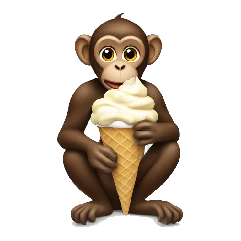 Monkey eating ice cream  emoji