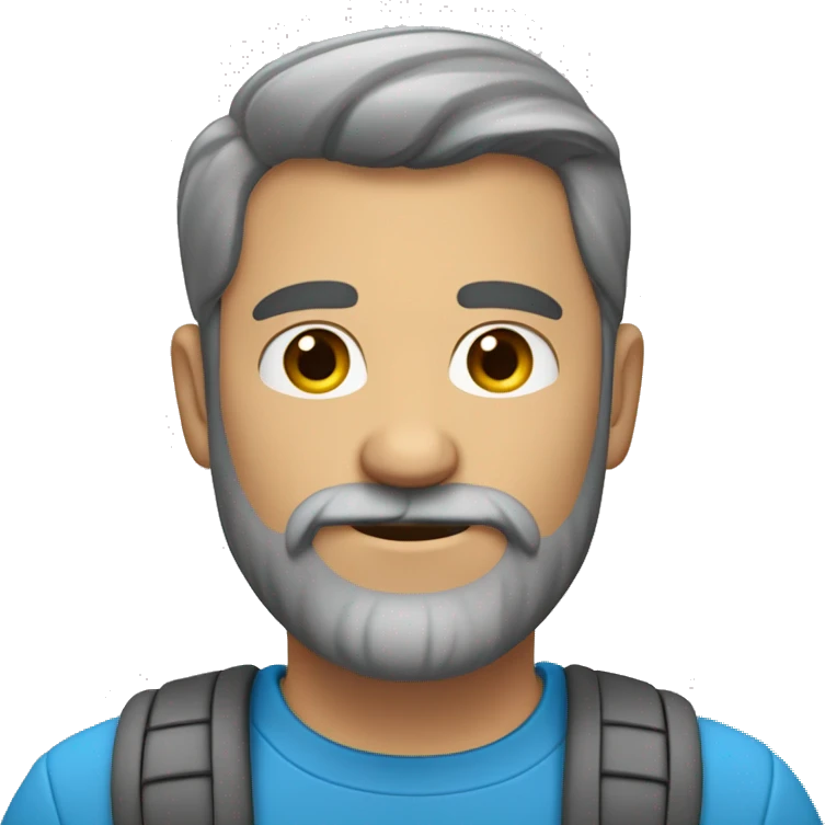 Un homme gay avec une barbe grise qui hausse les épaules  emoji