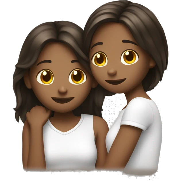 friend comforting friend both brunette white emoji