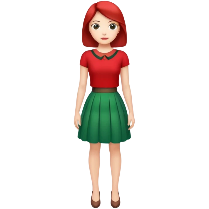 elegant dress with red top and green skirt emoji