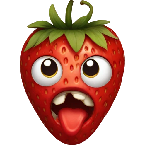 Horrifying strawberry  emoji
