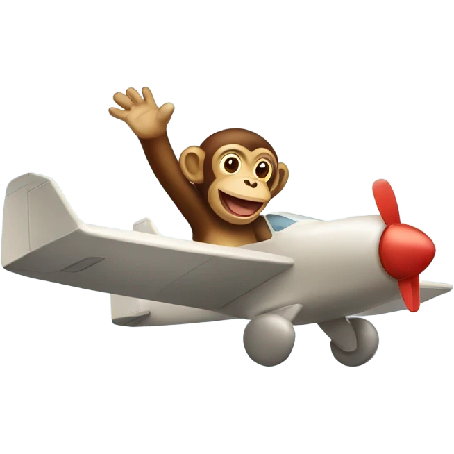 Monkey flying an airplane emoji