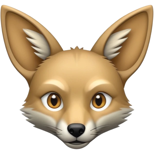 An emoji of a jackal, with a sleek, slender body and pointed ears. Its fur is a mix of tan and gray, with sharp, observant eyes. It has a cunning, alert expression, symbolizing intelligence and adaptability emoji