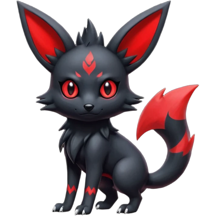  Shiny edgy dark gloomy red gothic cool badass emo-Zorua-Umbreon-Salandit-Jolteon-fusion emoji