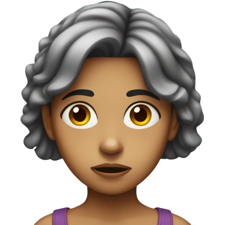girl with a worried look emoji