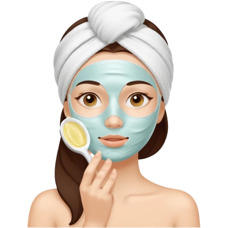 Девушка делает маску спа emoji