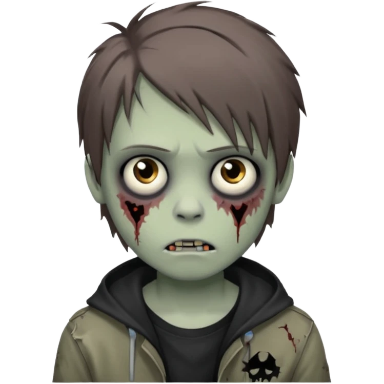 boy zombie with brown middlepart hair emo emoji
