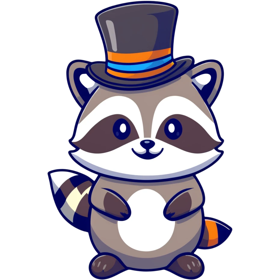 raccoon tipping top hat emoji