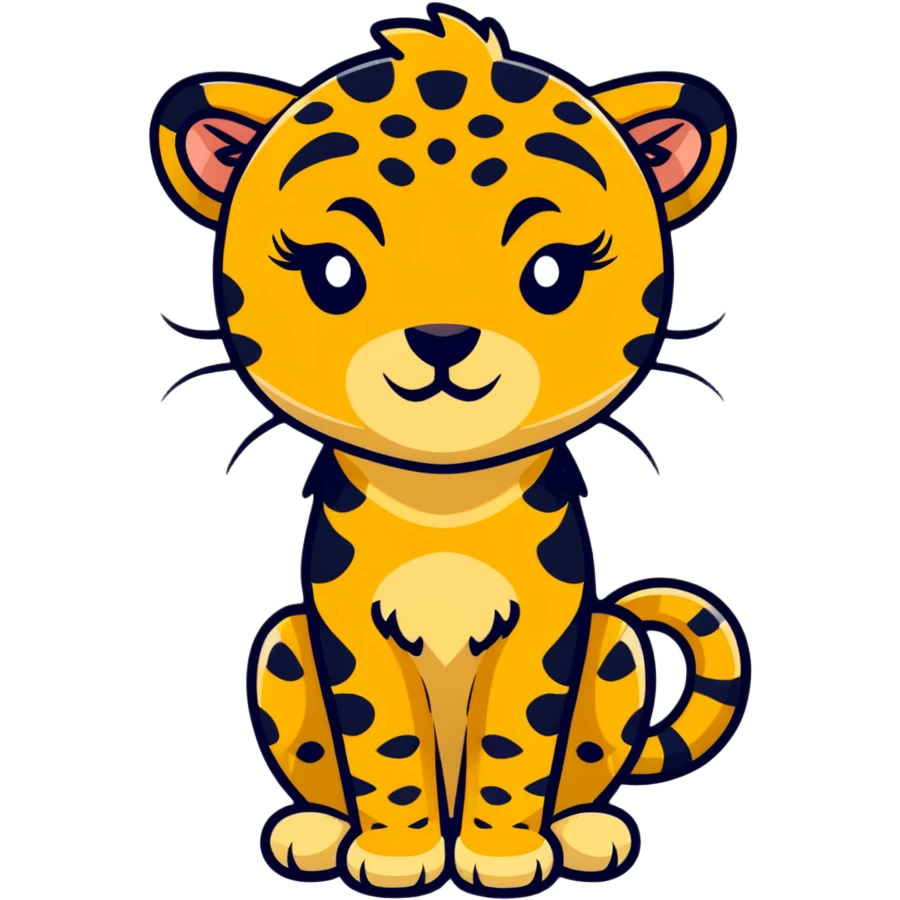 cute cheetah with big lashes emoji