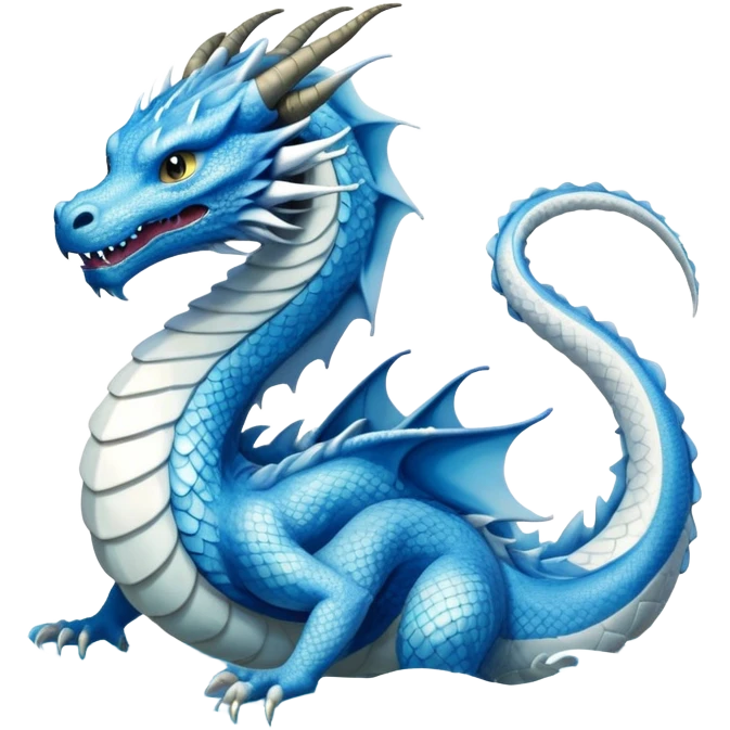 Blue and white dragon Haku from Spirited Away emoji
