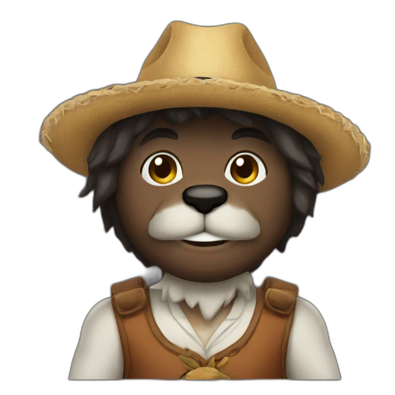 Leon con sombrero emoji