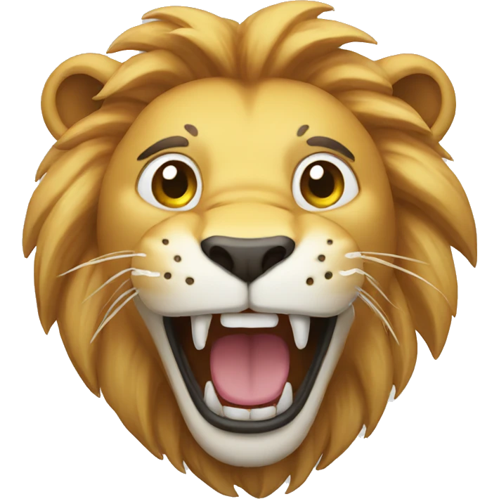 Lion white laughing emoji
