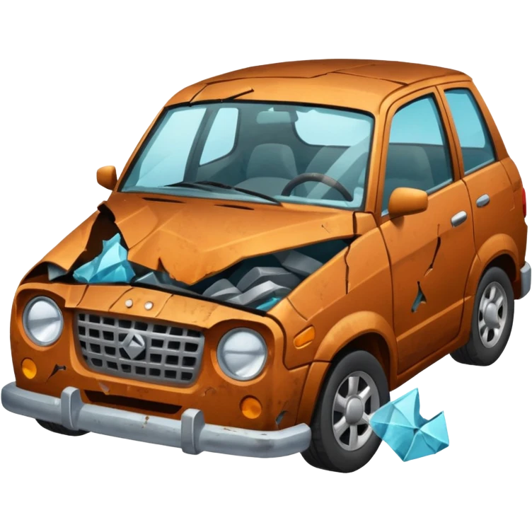 a wrecked car emoji