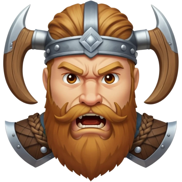 Viking with beard in rage emoji