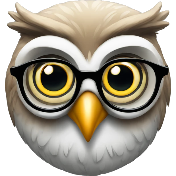 Curious owl with a spectacle one glasses emoji