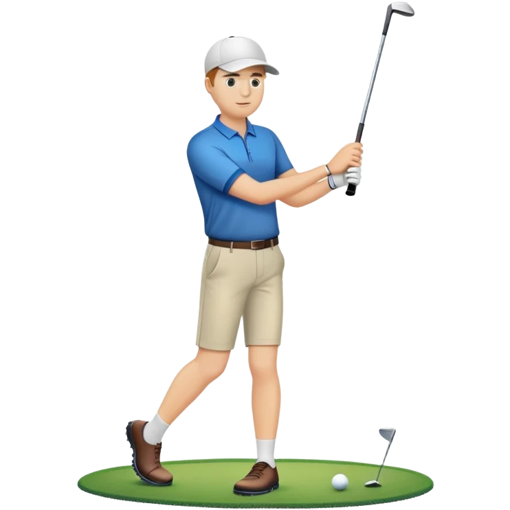 Average white guy playing golf without hat emoji