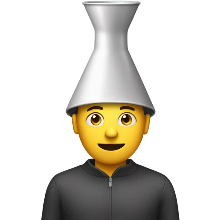 a person with a funnel on his head emoji