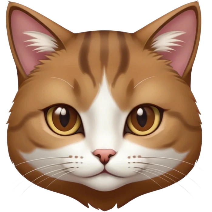 A slender brown and white Jianzhou cat emoji