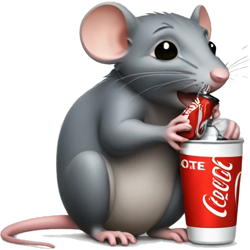 Small rat drinking coke  emoji