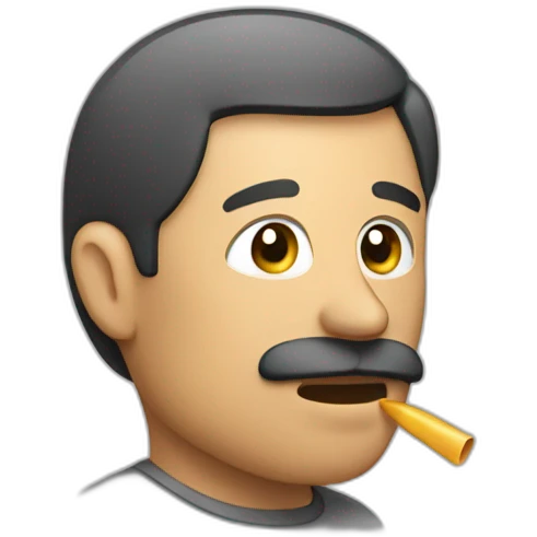 Man tell keep quiet and hear emoji