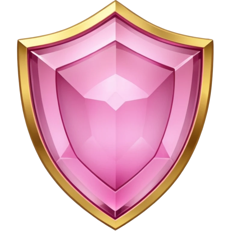 Pink crystal shield golden border emoji