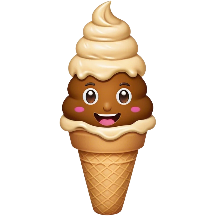 Poop emoji in ice cream cone emoji