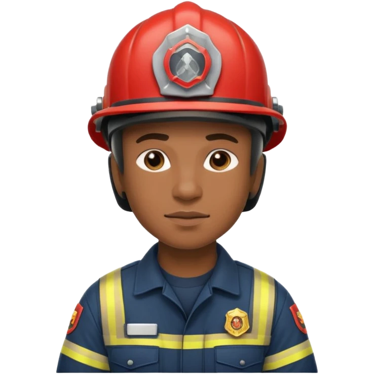 black Firefighter wearing helmets emoji
